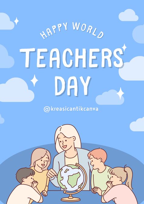 👉CLICK THE LINK TO EDIT!💻✨   Celebrate Teacher's Day in style with our vibrant poster design template! Show your appreciation for educators everywhere with this eye-catching design. Customize it with heartfelt messages, memorable quotes, or images that capture the spirit of teaching. Let's honor the dedication and hard work of teachers who shape minds and inspire futures. #TeachersDay #CanvaDesign #PosterTemplate  👣 Follow us too! 🌟 @kreasicantikcanva Poster For Teacher Appreciation, Happy Teacher Day Poster, Happy Teachers Day Happy Teachers Day Poster, Happy Teacher's Day Poster Design, Teacher Day Poster Design, Teacher Appreciation Posters Ideas, World Teachers Day Poster, Teachers Day Poster Design, Happy Teachers Day Poster