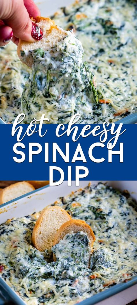 Spinach Dip With Cream Cheese, Hot Spinach Dip Recipe, Cheesy Spinach Dip, Make Ahead Appetizer, Classic Spinach Dip, Cheesy Spinach Artichoke Dip, Spinach Cheese Dip, Spinach Dip Easy, Hot Spinach Dip