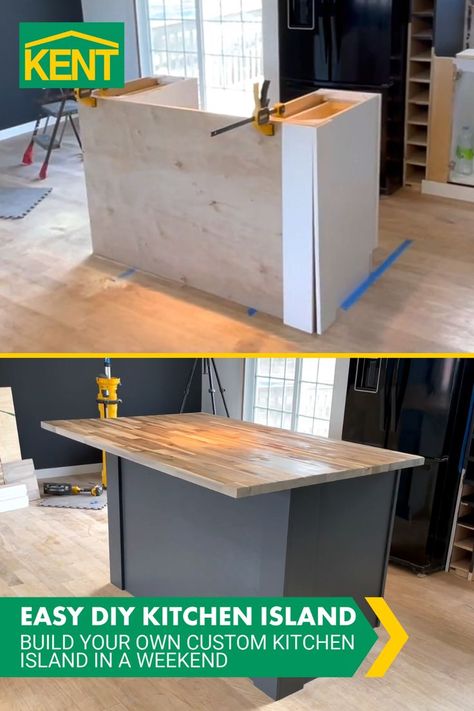 Kitchen Island How To Build, Diy Kitchen Island With Stove And Oven, Diy Island With Dishwasher, 3x4 Kitchen Island, Add On To Kitchen Island, Home Made Kitchen Island, Kitchen Island Hacks Diy, Kitchen Island Homemade, Diy Marble Kitchen Island