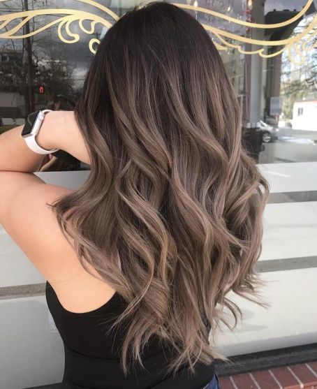 Ash Brown Balayage Ombre Beige Blond Balayage Brunette, Mushroom Brown Hair With Caramel Highlights, Shades Of Brown Hair Color Balayage, Balayage Fine Hair Brown, Long Mushroom Brown Hair, Subtle Burgundy Balayage, Sand Highlights Brown Hair, Spring Balayage Brunettes Dark Brown, Colour Ombre Hair