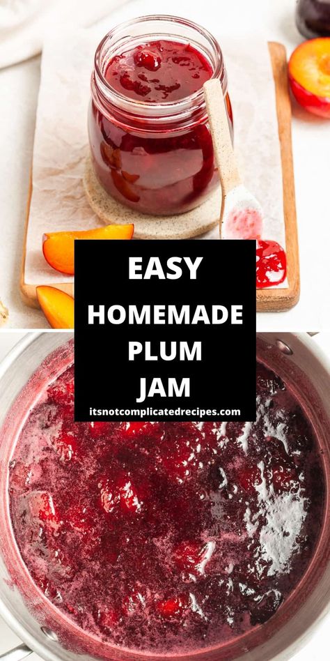 You will love this classic recipe for Easy Plum Jam, made with sweet, ripe, juicy plums at the height of their season. It is the ultimate way to preserve this delicious stone fruit to enjoy throughout the coming months. Canning Plums, Preserve Recipes, Plum Jam Recipes, Canned Plums, Complicated Recipes, Plum Recipes, Jam Recipes Homemade, Plum Jam, Food Gallery