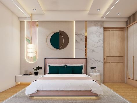 30 Modern Bedroom Ideas for Stylish Homes - Unwind in Elegance - placeideal.com Modern Bedroom Interior Minimalist, Couple Bed Design Modern, Bed Room Ceiling New Designs, Unique Bedroom Ceiling Design, Headboard Master Room, Wall Panelling Design For Bedroom, Bedroom Interior Ceiling Design, Master Bed Wall Design, Badroom Bad Wall Design Bedroom