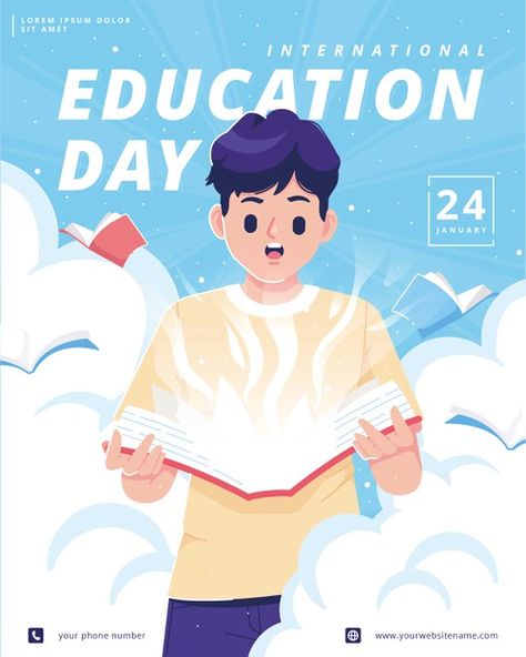 Right To Education Poster Ideas, Education For All Drawing, Student Vector Illustration, Canva Students Element, Poster Design Cartoon, Education Design Poster, Vector Poster Illustration, Vector Art Poster, Poster Vector Design