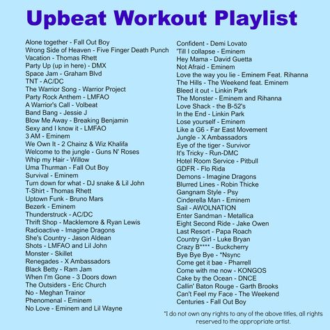 My workout playlist, upbeat songs from ALL types of music! #workout #playlist #upbeat Best Gym Playlist Workout Music, Work Out Music Playlist, Work Out Songs, Ultimate Workout Playlist, Working Out Playlist, Exercise Playlist Songs, Playlist For Workout, Dance Workout Playlist, Exercise Playlist