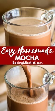 How to make an easy and delicious homemade mocha, no espresso machine or hot chocolate mix needed. | #coffee | #breakfast | #mocha | Espresso Machine Recipes, Mocha Coffee Recipe, Homemade Mocha, Coffee Recipes Hot, Homemade Coffee Drinks, Hot Coffee Drinks, Mocha Recipe, Creamer Recipe, Easy Coffee Recipes