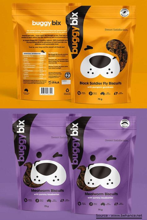 Dog Food Packaging Design Creative, Dog Biscuit Packaging, Dog Biscuits Packaging, Animal Food Packaging Design, Animal Packaging Design, Pet Treat Packaging Design, Dog Food Package Design, Pets Packaging Design, Dog Product Packaging