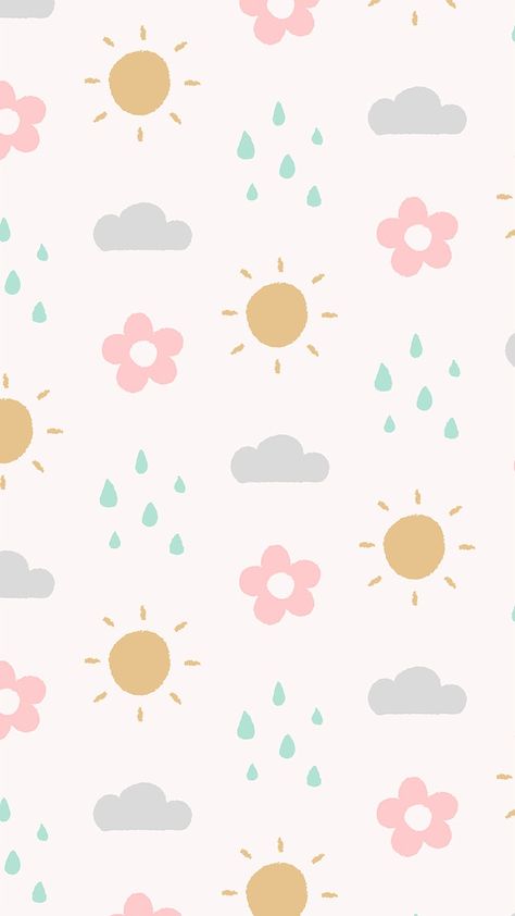 Download free vector of Cute doodle pattern mobile wallpaper, rain iPhone background vector by Techi about kids pattern, kids stories background, rain, child drawing, and seamless pattern 3913837 Iphone Background Pattern, Flower Pastel, Wallpaper Whatsapp, Doodle Background, Background Cute, Cute Wallpapers For Ipad, Minimal Patterns, Cute Mobile Wallpapers, Cloud Pattern