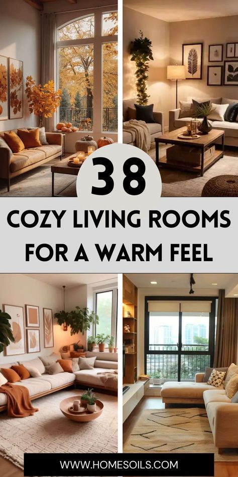 Explore 38 cozy living rooms that evoke warmth and comfort, featuring inviting decor and soothing colors. Create your perfect retreat—discover all the inspiration on our site! Cozy Realistic Living Rooms, Cozy Dens With Fireplace, Living Room Aesthetics Cozy, Lived In Cozy Home, Cozy Living Room With Carpet, Best Colors For Small Living Room, Home Design Cozy, Cozy Luxe Living Room, Hygge Decor Inspiration Living Room