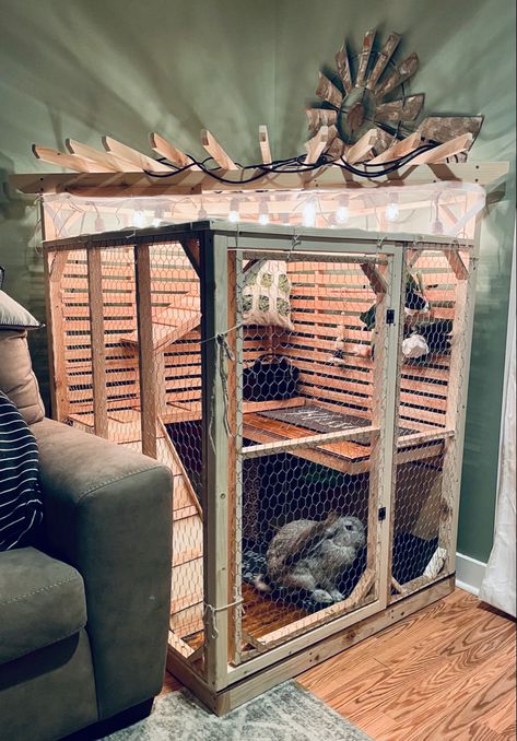 Bunny Gate Indoor, 2 Story Rabbit Cage, Bunny Cage Accessories, Bunny Indoor House Ideas, Rabbit Hutches Indoor, Indoor Bunny Enclosure Ideas, Free Range Bunny Indoor, Bunny Habitat Indoor Diy, Large Indoor Rabbit Enclosure