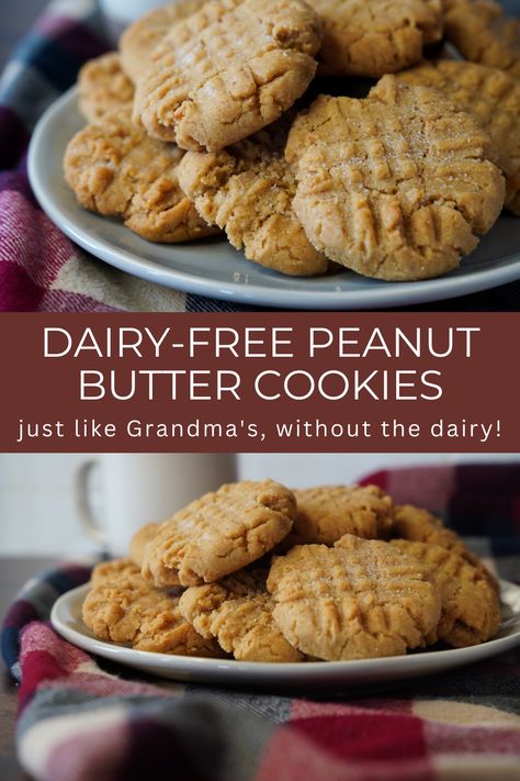 Dairy Free Peanut Butter Blossoms, Dairy And Soy Free Cookies, Gluten Dairy Free Cookie Recipes, Peanut Butter Cookies Dairy Free, Quick Dairy Free Meals, Gluten Free Dairy Free Peanut Butter Cookies, Diary Free Cookies, No Dairy Cookies, Best Dairy Free Cookies