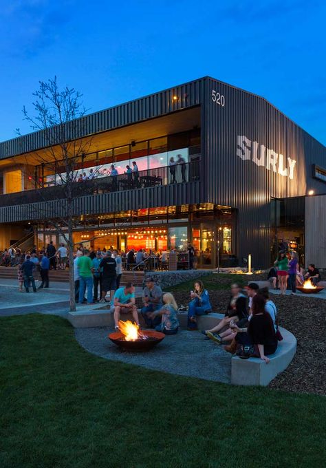 http://www.landezine.com/index.php/2016/12/surly-brewing-msp-by-hga/ Brewery Interior, Metal Building Designs, Minneapolis City, Brewery Design, Outdoor Restaurant Design, Restaurant Exterior, Warehouse Design, Beer Hall, City Photos