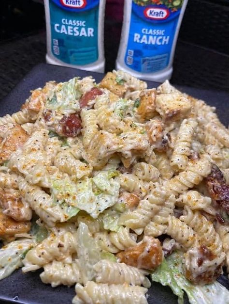 f – Tnextrecipes Chicken Caesar Pasta, Caesar Pasta Salad, Caesar Pasta, Chicken Shredded, Chicken Caesar Pasta Salad, Cold Pasta Salad, Chicken Caesar, Chicken Caesar Salad, Pasta Salad Recipe