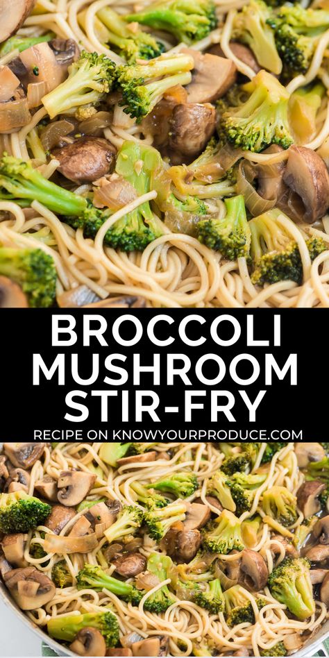 Broccoli Mushroom Stir Fry, Stir Fry Pasta, Broccoli Mushroom, Mushroom Broccoli, Mushroom Stir Fry, Gluten Free Spaghetti, Marinated Mushrooms, Best Meal Prep, Broccoli Stir Fry