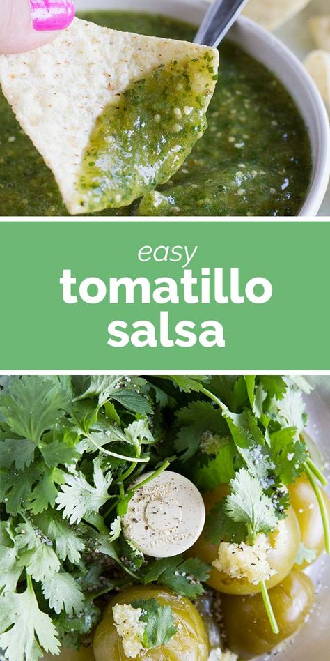 A must-have in your refrigerator - this Tomatillo Salsa recipe is so easy and flavorful that you’ll wonder why you haven’t always been making it! #salsa #recipe #greensalsa #tomatillo Things To Make With Tomatillos, Easy Tomatillo Recipes, Tomatillo Recipes Salsa, Easy Tomatillo Salsa, Recipes With Tomatillos, Salsa With Tomatillos, Tomatillos Salsa, Tomatillo Recipes, Tomatillo Salsa Recipe