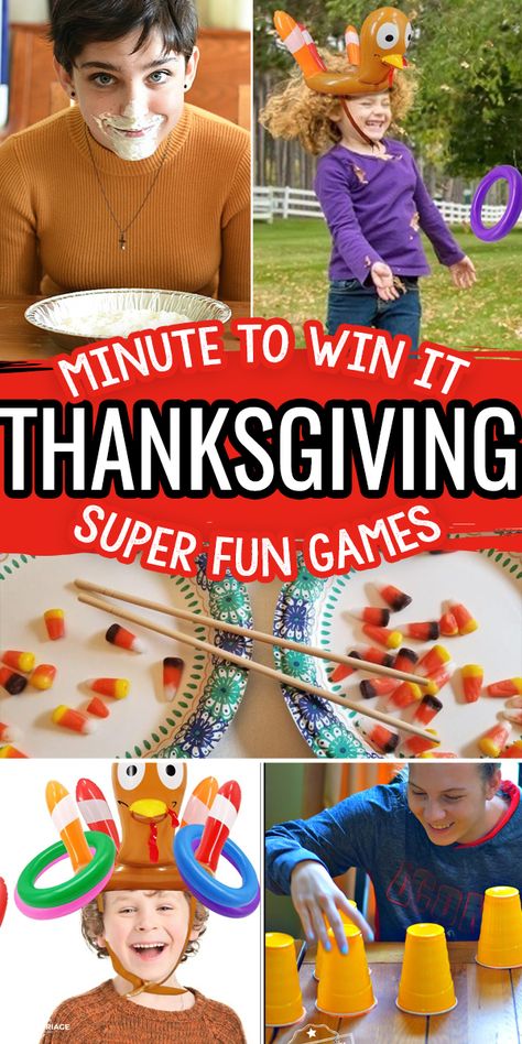 The BEST Thanksgiving Minute To Win It Games - Love and Marriage Minute To Win It Thanksgiving, Thanksgiving Family Games, Turkey Games, Thanksgiving Games For Adults, Fun Thanksgiving Games, Games Thanksgiving, Thanksgiving Games For Kids, Group Party, Thanksgiving Activities For Kids