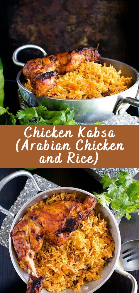 Something New Dinner Ideas, Arab Chicken And Rice, Middle Eastern Main Dishes, Instant Pot Middle Eastern Recipes, Rice Dish Recipes, Chicken Kabsa Saudi Arabia, Kabsa Rice Recipe, Arabic Rice Recipes Middle East, Arab Recipes Easy