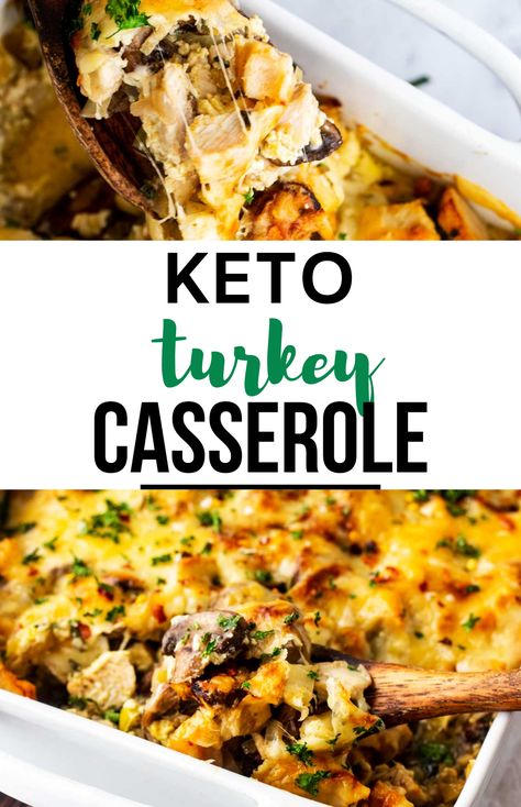 What can you do with leftover turkey? Make this delicious Keto Turkey Casserole! It is filling without being too heavy, making it perfect for a post-holiday dinner. With limited hands-on time, this delightful casserole is flavor-packed and guaranteed to keep your tastebuds happy. Keto Turkey Casserole Recipes Leftover, Keto Leftover Turkey Recipes Low Carb, Leftover Turkey Keto Recipes, Keto Turkey Leftover Recipes, Keto Turkey Casserole Recipes, Low Carb Leftover Turkey Recipes, Leftover Turkey Recipes Low Carb, Keto Leftover Turkey Recipes, Keto Turkey Casserole