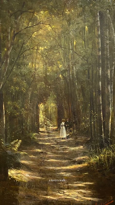 Old Paintings Aesthetic Dark Wallpaper, Vintage Lovers Aesthetic Art, Dreamy Forest Painting, Love Oil Painting Aesthetic, Rennaissance Art Dark Love, Forest Green Aesthetic Bedroom, Couple Forest Aesthetic, Old Paintings Wallpaper, Green Oil Painting Aesthetic