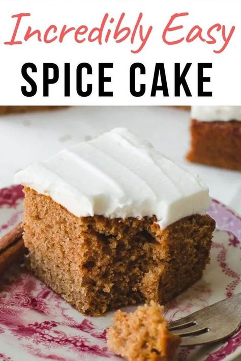 Spice Cake Homemade, Spice Cake Easy Recipe, Dutch Spice Cake Recipe, Spiced Sheet Cake, Spice Cakes Homemade, Small Spice Cake Recipe, All Spice Cake Recipe, Spice Cake Sheet Cake, Small Spice Cake