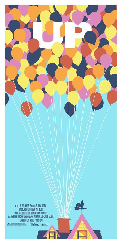 Up Poster Pixar, Movie Poster Art Illustrations, Et Movie Poster, Movie Poster Drawing, Up Movie Poster, Up Carl Y Ellie, Kids Movie Poster, Manifesto Film, Pixar Poster