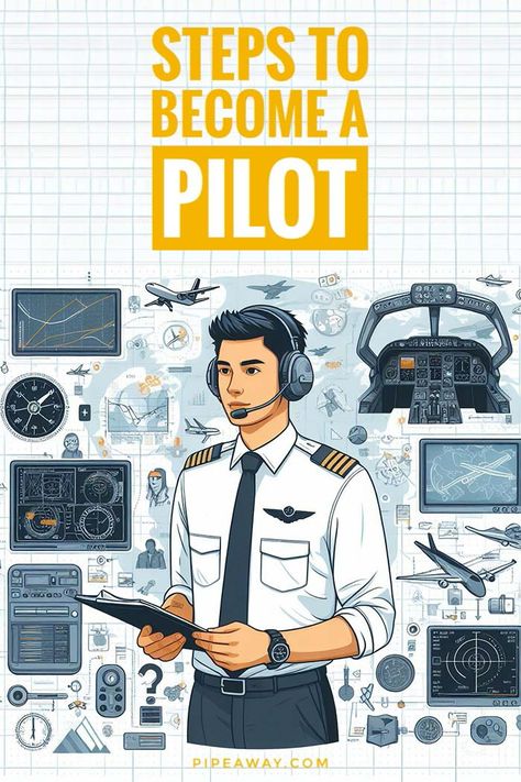 Becoming a pilot is a realization of many aspiring flyers' dreams. To enter this exciting profession, follow these essential steps to become a pilot! Pilot Training Student, How To Become A Pilot, Pilot Study Motivation, Dating A Pilot, Aviation Notes, Student Pilot Training, Pilot Lifestyle, Pilot Notes, Pilot Dream