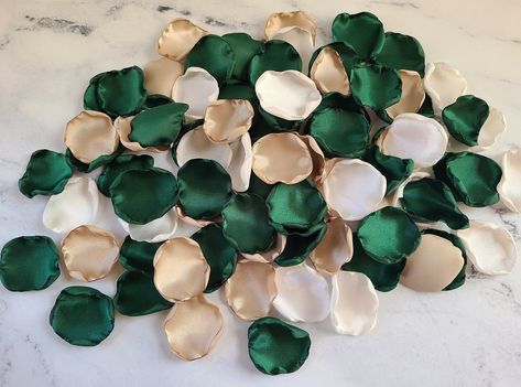 "Your Fall Wedding set will include stunning Forest Green / Emerald, Beige, and Ivory rose petals. You can choose from several color options. Our gorgeous rose petals are perfect for flower girl tossing, wedding tabletop, ceremony decor or used as wedding aisle decor. We offer several styles and color combinations that you can customize by adding additional colors or omitting a color/s. This allows you to create a Perfect set that is unique for you on your Special Day! CLICK HERE: to view MORE Forest Green Flower Petals https://www.etsy.com/shop/GraceReneeElegance?ref=seller-platform-mcnav&search_query=emerald Your rose petals are ideal for: * Flower Girl Tossing * Wedding Aisle Decor * Wedding table decor * Ceremony decor, Memorial table * Bridesmaid Proposal / Flower Girl Proposal * Enga Boho Wedding Aisle Decor, Boho Wedding Aisle, Emerald Wedding Decor, Green Boho Wedding, Emerald Green Wedding Theme, Forest Green Wedding, Wedding Aisle Decor, Dark Green Wedding, Fall Wedding Decor