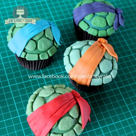 Shell Cupcakes, Ninja Turtle Birthday Cake, Turtle Birthday Cake, Ninja Turtle Cupcakes, Ninja Turtle Theme, Zoes Fancy Cakes, Tmnt Cake, Mutant Ninja Turtles Party, Turtle Birthday Parties