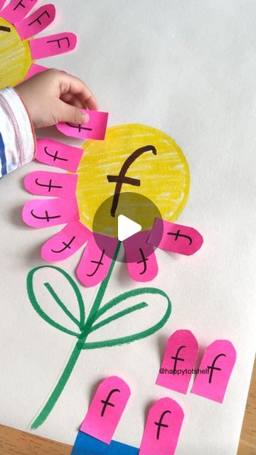 Fynn Sor | Happy Tot Shelf on Instagram: "Turn letter learning into a beautiful flower blooming activity with this F is for Flower activity! 🌸 Using sticky notes, make the flower petals and write uppercase F or lowercase f on them. Invite your child to sort the letters and paste the petals on the correct flowers.  ❤️ Want more fun letter activities? Comment below ‘LETTERS’ and I will send you my list of fun activities to help your children master letters and letter sounds!  . . #homelearning #learningisfun #preschoolactivities #handsonlearning #earlylearning #preschool #kidsactivities" Letter H Games For Preschoolers, Activity On Letters, F For Flower Craft, Four Year Old Crafts, Activities For Letters Of The Alphabet, Learn Abc Preschool, Alphabet Art Activities Preschool, Letter F Ideas For Preschool, Activities Related To Alphabets