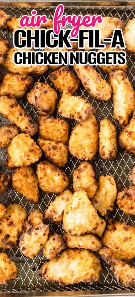 Ww Chicken Nuggets, Airfryer Chicken Nuggets Healthy Recipes, Air Fryer Nuggets Healthy, Air Fry Chicken Recipes Easy, Air Fryer Chickfila Chicken, Copycat Chick Fil A Nuggets Air Fryer, Chick Fil A Air Fryer Recipe, Bare Chicken Nuggets Air Fryer, Airfry Chicken Nuggets Recipe