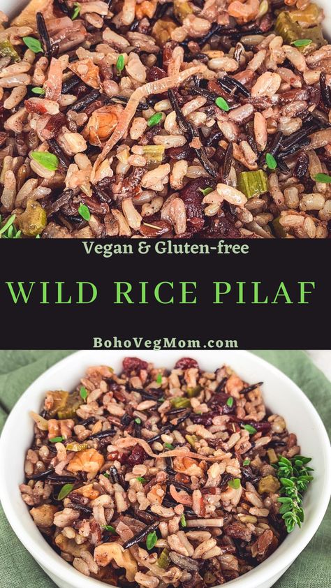 Vegan Rice Pilaf, Wild Rice Recipes Side Dishes, Wild Rice Pilaf Recipe, Roasted Winter Squash, Rice Recipes Side, Side Dishes For Fish, Wild Rice Pilaf, Wild Rice Recipes, Rice Recipes Vegan