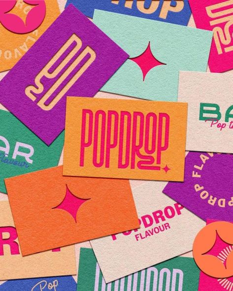 18 Snazzy Pizza Packaging and Branding Designs - Design & Paper Creative Club Ideas, Graphic Designer Brand Identity, Creative Brand Identity Design, Bold Colorful Branding, The Brand Identity, Maximalist Logo Design, Playful Brand Identity, Liquid Logo Design, Maximalist Branding