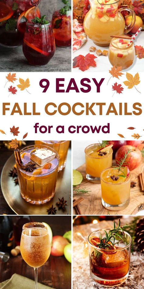 Thanksgiving Cocktails for a crowd Thanksgiving Cocktails For A Crowd, Thanksgiving Alcohol, Holiday Cocktails Thanksgiving, Fall Party Drinks, Fall Drinks Alcohol, Dinner Party Drinks, Cocktails For A Crowd, Thanksgiving Recipes Drinks, Fall Cocktail Recipes