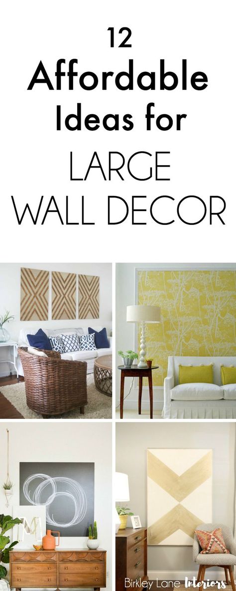 Do you have a big, blank wall you don't know how to decorate? Click here for 12 affordable ideas for large wall decor! You're house will thank you! Large wall decor, large wall art, large family photos, big blank wall ideas, big blank wall living room, ho Large Wall Decoration Ideas, Pinterest Wall, Bedroom Big, Big Blank Wall, Big Wall Decor, Budget Living, Family Room Walls, Wall Decorating, Big Wall Art