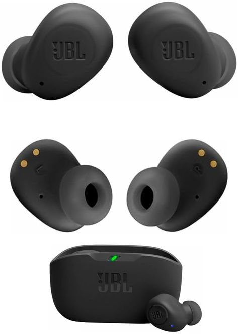 JBL Vibe Buds True Wireless Headphones - Black, Small Noise Cancelling Earbuds, White Headphones, Headphones Black, Black Headphones, Earbud Headphones, Active Noise Cancellation, Wireless Earbuds, Wireless Headphones, Sound Quality