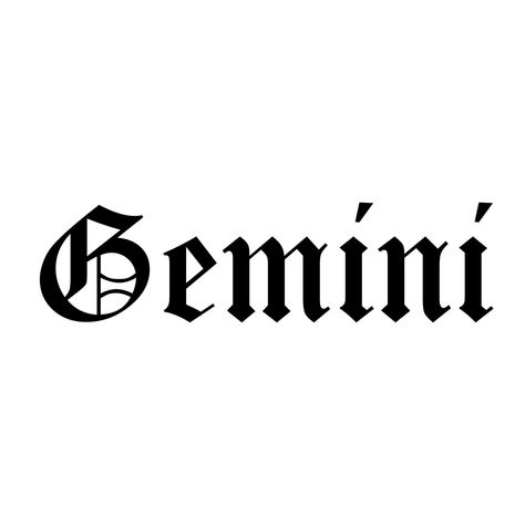 Gemini, the third astrological sign in the zodiac, is symbolized by the twins. This sign is ruled by the planet Mercury and is associated with communication, versatility, and#gothicfonts #darkdesign #typographyinspo #vintagevibes #spookyfonts Gemini Twins Art, Chest Tattoo Fonts, Tattoo Writing Fonts, Calligraphy Tattoo Fonts, Gemini Tattoo Designs, Tattoo Script Fonts, Gemini Art, Cute Simple Tattoos, Gemini Tattoo