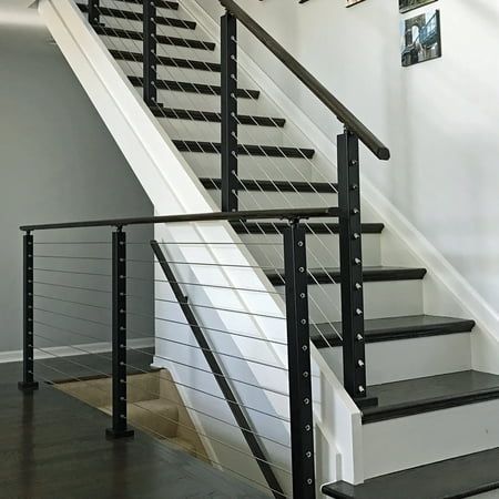 Wooden Stair Railing, Cable Railing Interior, Attic Stair, Cable Stair Railing, Indoor Stair Railing, Wire Balustrade, Retractable Wall, Metal Deck Railing, Loft Railing