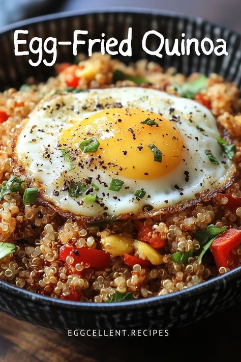 If you’re looking for a nutritious and delicious twist to your traditional fried rice, Egg-Fried Quinoa is the perfect choice. #egg fried quinoa healthy #egg fried quinoa bowl #quinoa fried rice with egg #quinoa egg fried rice #quinoa with fried egg #quinoa egg fried rice #quinoa fried rice #quinoa fried rice healthy #quinoa fried rice vegan #quinoa fried rice chicken #quinoa fried rice recipe healthy #quinoa fried rice with shrimp #quinoa fried rice recipe easy Quinoa Fried Rice Recipe, Egg Quinoa, Fried Rice Healthy, Rice With Egg, Egg Breakfast Recipes Easy, Quinoa Egg, Fried Quinoa, Quinoa Fried Rice, Egg Recipes For Dinner