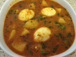 A delicious and easy to make recipe for Coconut, Potato and Egg Curry. Serve as a side dish to roti, naan or rice varieties during lunch or dinner. Bhurji Recipe, Egg Potato, Egg Curry, Easy Indian Recipes, Rice Varieties, Curry Recipes Indian, Recipe Indian, Potato Curry, South Indian Food