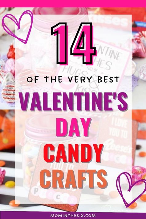 valentine's day crafts made from candy Valentine Candy Crafts For Kids, Valentine Crafts With Candy, Candy Heart Crafts For Kids, Valentine Card With Candy, Diy Candy Valentines For Kids, Candy Cards For Valentines Day, Valentine Candy Bar Ideas, Valentine’s Day Candy Ideas, Candy Grams Valentine