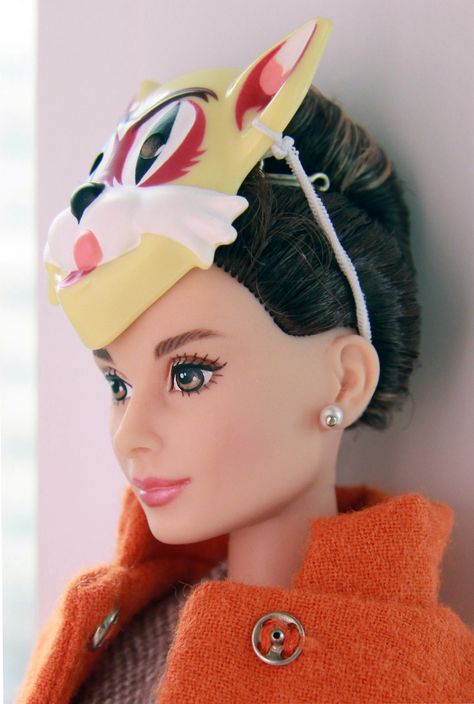 Barbie Breakfast, Audrey Hepburn Barbie, Celebrity Barbie, Mask Outfit, Modern Barbie, Realistic Barbie, George Peppard, Audrey Hepburn Photos, Barbie Food