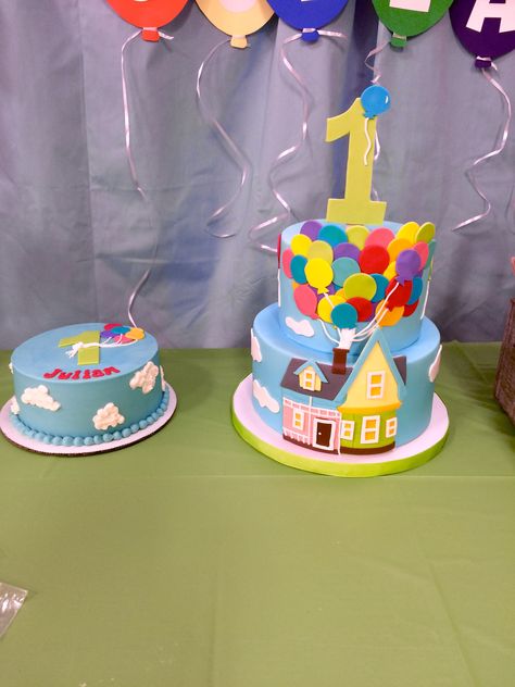 1 Up Birthday Party, Up Inspired Birthday Party, Up Theme Birthday Cake, Disney Up Birthday Cake, Up Birthday Party Theme Disney Boy, Up 1st Birthday Theme, Up Themed Birthday Party Pixar, Up Birthday Party Theme Disney, Up First Birthday Party