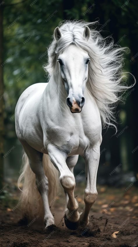 Running Horse Photography, Images Of Horses, Horses Running Photography, White Horse Running, White Horse Art, Photos Of Horses, Beautiful White Horse, Horses White, Horses Photos