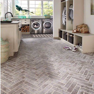 Brick Look Tile, Laundry Room Flooring, Mudroom Laundry Room, Mudroom Design, Laundry Room Remodel, Brick Exterior House, Brick Flooring, Brick Tiles, Laundry Mud Room