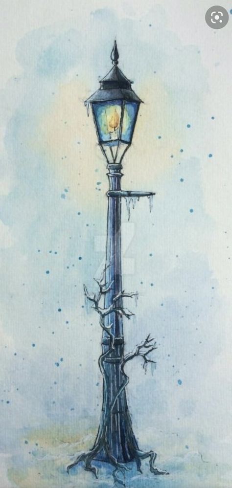 Narnia Lamp Post, Lantern Drawing, Lion Witch Wardrobe, Lantern Tattoo, Candle Tattoo, Lamp Posts, Simple Lamp, Book Page Crafts, Halloween Artwork