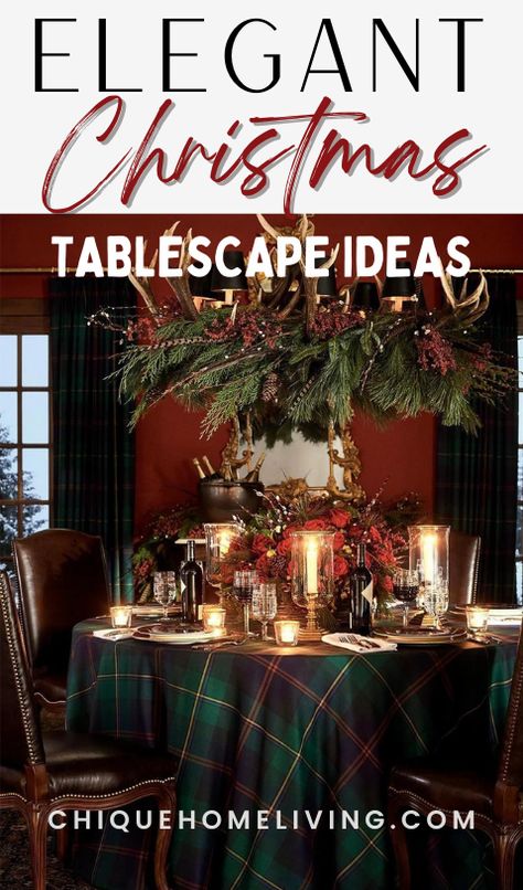 "Indulge in the allure of sophistication with our collection of the Best Elegant Christmas Tablescape Ideas! Elevate your festive dining experience with luxurious decor and refined details. From opulent centerpieces to chic place settings, discover inspiration to create a Christmas table that exudes timeless charm. Embrace the magic of the season with a touch of elegance. Pin your favorite ideas and infuse your holiday gathering with an air of refined celebration. 🍽️✨ #ElegantChristmas #Holiday Dark Green Christmas Tablescape, Beautiful Christmas Tablescapes, Christmas Cocktail Party Tablescape, Classic Christmas Tablescapes, Elegant Holiday Party Decor, Round Tablescapes Christmas, Round Table Christmas Tablescapes, Christmas Table Centerpieces Elegant Dining Rooms, Round Christmas Tablescapes