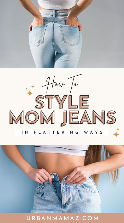 Looking for ways to style mom jeans in flattering ways? Check out this article to style mom jeans. Style Mum Jeans, Comfy Mom Jeans Outfit, Mpm Jeans, Mom Jeans With Belt Outfit, How To Roll Mom Jeans, How To Fold Mom Jeans, Mom Jeans Style Ideas, How To Dress Mom Jeans, Abercrombie Mom Jeans Outfit