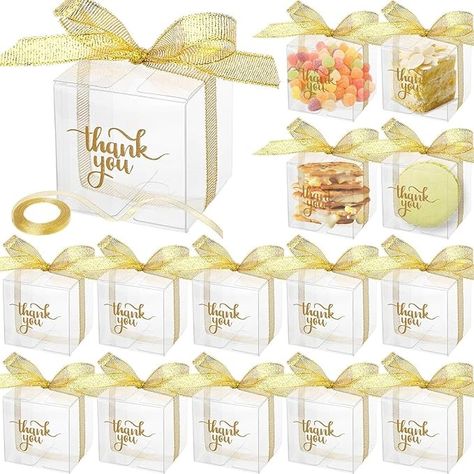 Amazon.com: Thyle 200 Pcs Clear Gift Boxes Plastic Favors Box with Lid Ribbon Thank You Signs Transparent Treat Boxes for Party Favors Macaron Candy Dessert Cupcake Gift Wrap Boxes(2 x 2 x 2 Inch) : Health & Household Clear Favor Boxes, Macaron Dessert, Wedding Anniversary Favors, Wedding Table Games, 30th Anniversary Parties, Miniature Candles, Anniversary Party Favors, Clear Gift Boxes, Anniversary Favors