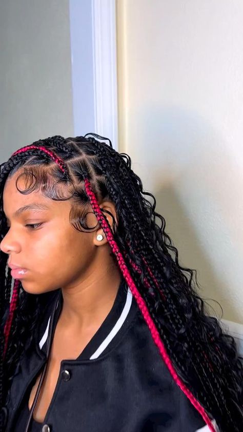 Medium boho knotless braids + mid back length Boho Knotless Braids, Boho Knotless, Braided Hairstyles For Black Women Cornrows, Sleek Ponytail Hairstyles, Big Box Braids Hairstyles, Braided Hairstyle, Box Braids Hairstyles For Black Women, Cute Braided Hairstyles, Braids Hairstyles Pictures