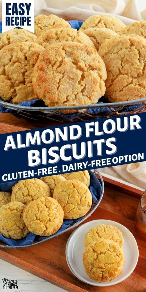 An easy recipe for almond flour biscuits. This healthy biscuit recipe is also naturally gluten-free, grain-free, and low carb. The recipe also includes a how-to video! Healthy Biscuit Recipe, Healthy Biscuits Recipe, Mama Knows Gluten Free, Almond Flour Biscuits, Healthy Biscuits, Gluten Free Brunch, Flour Biscuits, Dairy Free Baking, Baking With Almond Flour