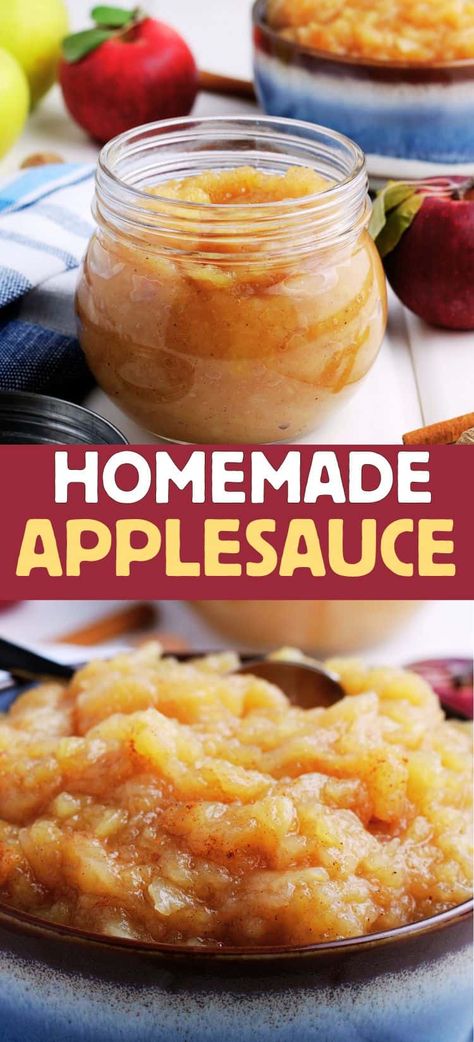 This easy homemade applesauce recipe is perfect to make for a dessert or side dish. Made with fresh apples, sugar and apple juice. Apple Receipts, Best Apples For Applesauce, Apples For Applesauce, Homemade Applesauce Recipe, Homemade Apple Juice, Easy Applesauce, Homemade Brown Sugar, Homemade Applesauce Recipes, Cinnamon Applesauce